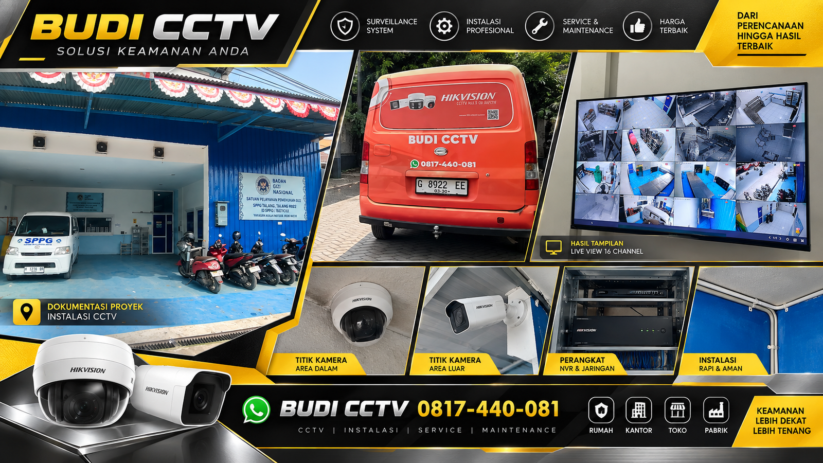 Instalasi CCTV Hikvision SPPG Pekalongan, Stabilitas dan Keandalan Sistem Pengawasan
