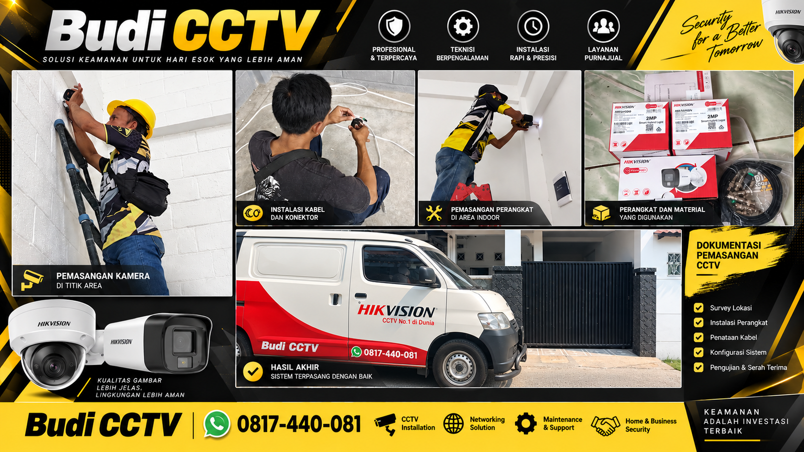 Instalasi CCTV Hikvision di Rumah Pekalongan, Kerapian Instalasi Terjaga