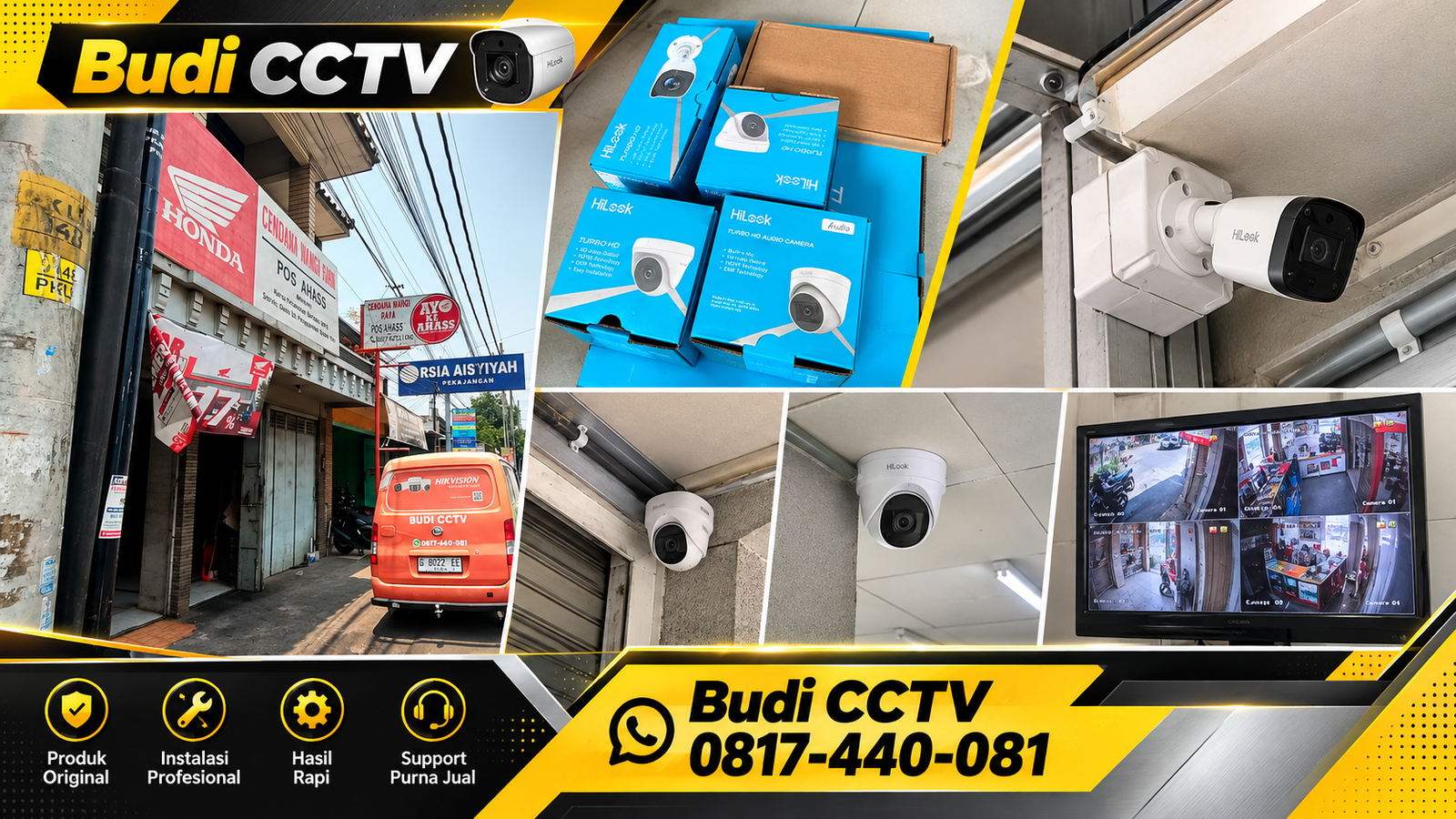 Pemasangan CCTV Hilook pada Bengkel Motor di Pekalongan, Solusi Sesuai Anggaran dan Kebutuhan Usaha