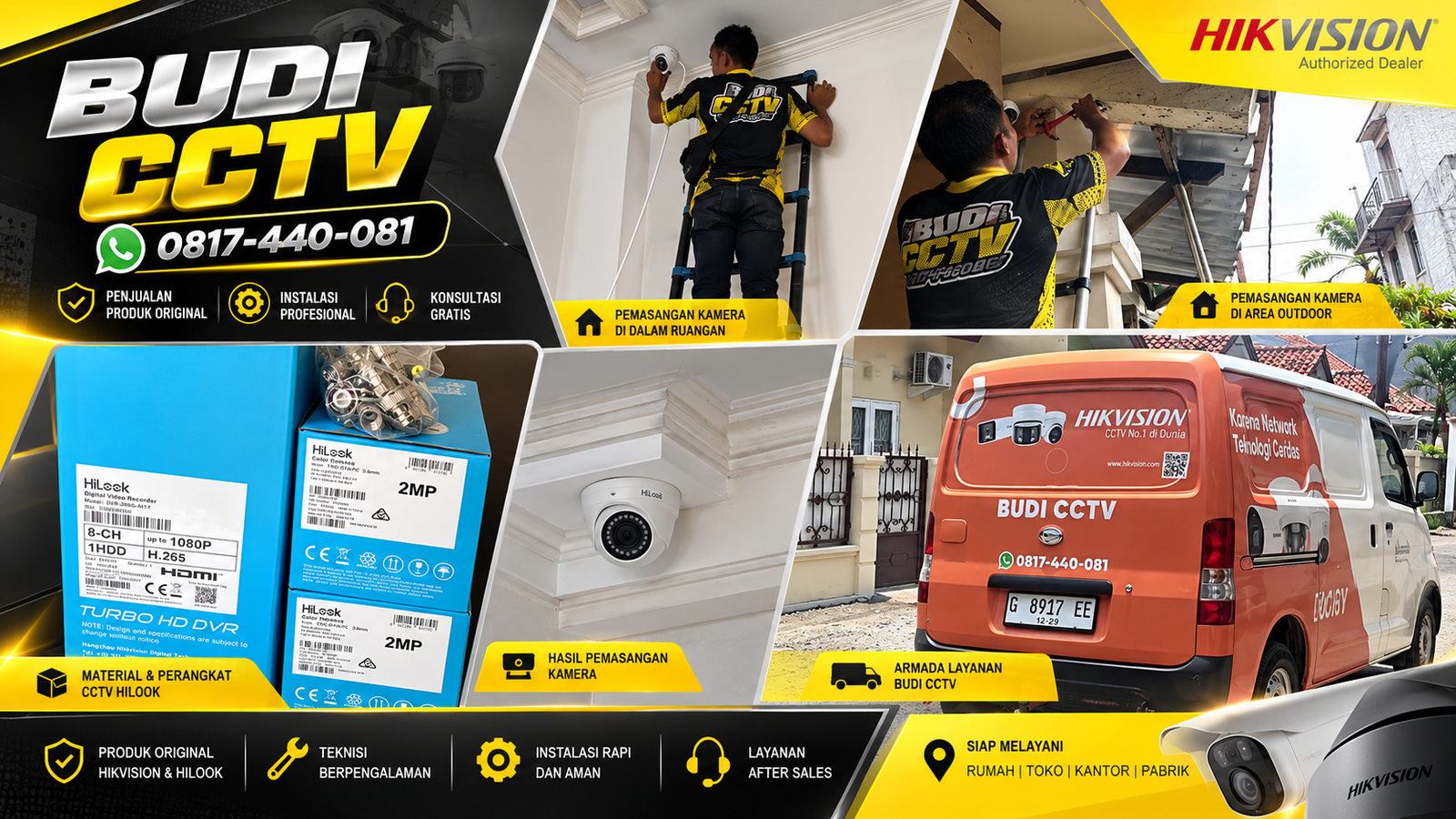 Pemasangan CCTV Hilook pada Rumah di Pekalongan Berbasis Teknologi