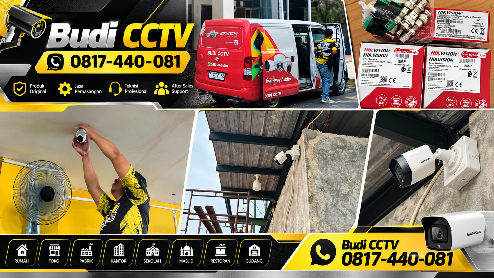 Instalasi Sistem CCTV Hikvision pada Gudang di Pekalongan