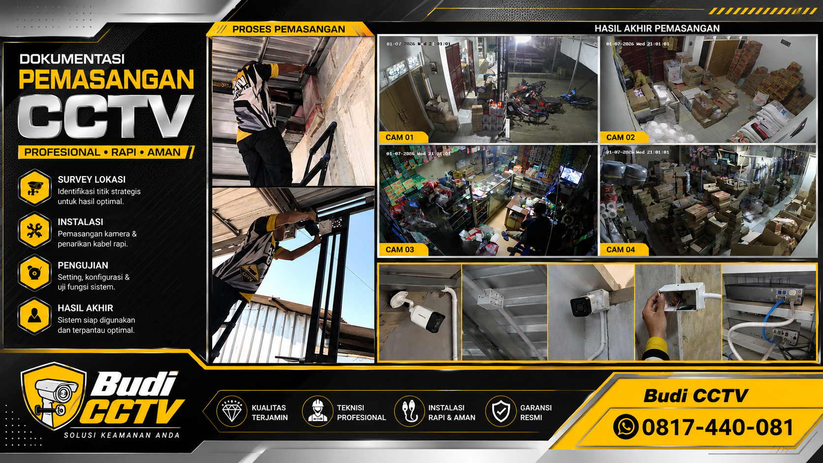 Instalasi CCTV HiLook di Salah Satu Toko Area Pekalongan, Rekaman CCTV Tersimpan Lebih Maksimal