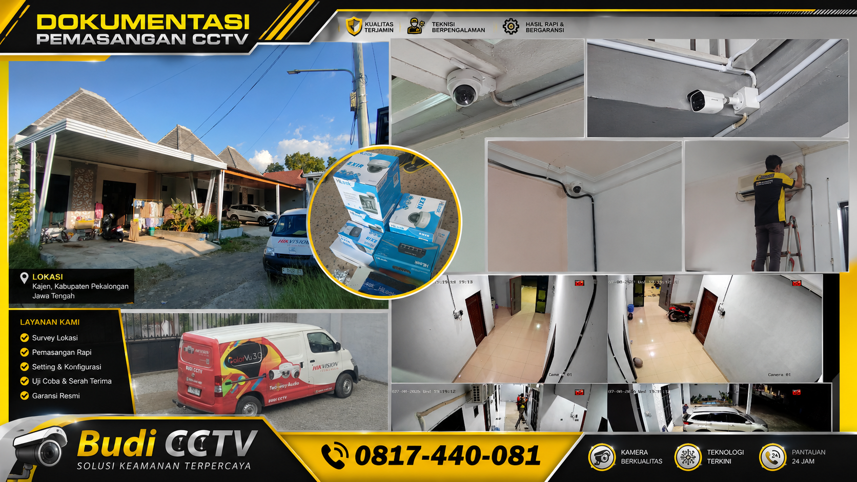 Pasang CCTV di Pekalongan, Instalasi HiLook IP Camera di Rumah Area Kajen