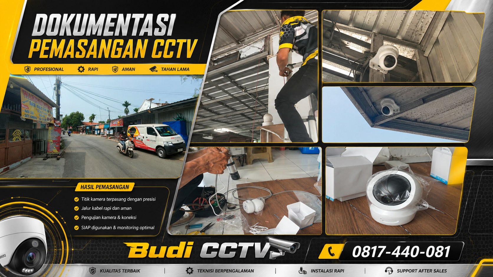 Instalasi CCTV Ezviz Rekaman Jelas Warung Seblak Pekalongan