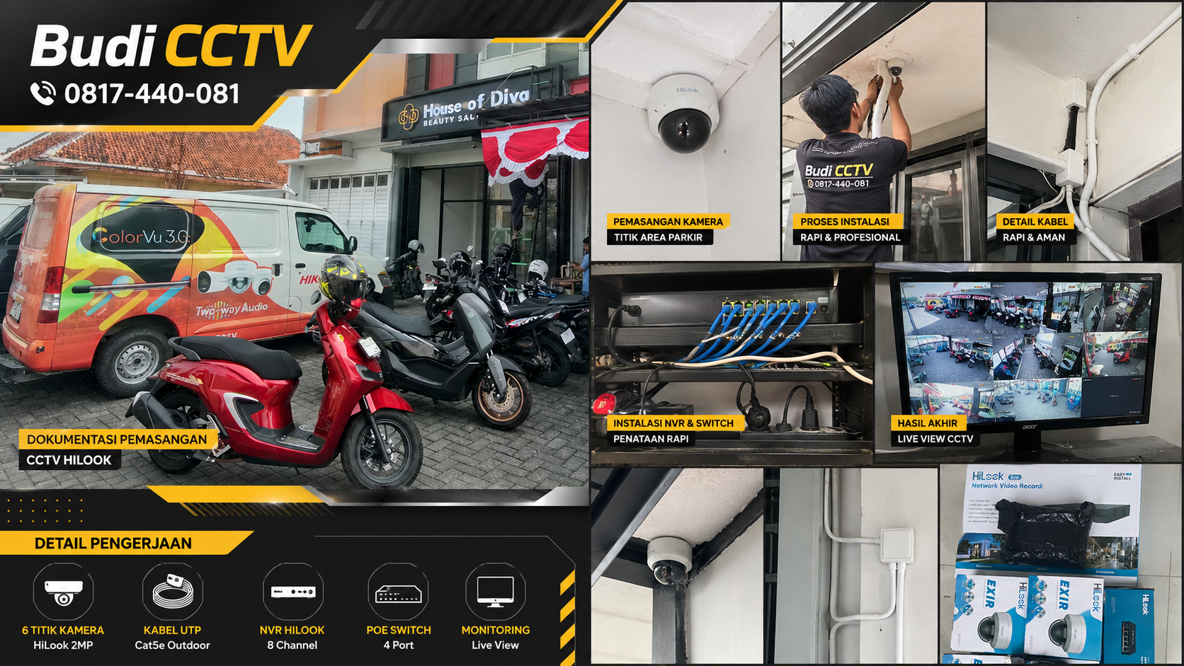 Pemasangan CCTV Hilook Merek Tepercaya di Salon Batang